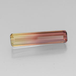 Turmalina bicolor natural de 4,32 ct, corte esmeralda, VVS