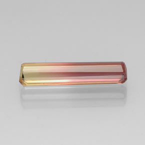 Turmalina bicolor natural de 4,32 ct, corte esmeralda, VVS