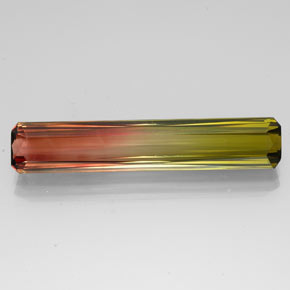 Turmalina bicolor natural de 13,96 ct, corte esmeralda, VVS-VS