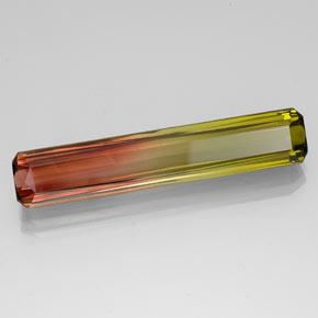 Turmalina bicolor natural de 13,96 ct, corte esmeralda, VVS-VS