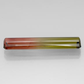 Turmalina bicolor natural de 13,96 ct, corte esmeralda, VVS-VS