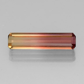 Turmalina bicolor natural de 3,18 ct, corte esmeralda, VVS-VS
