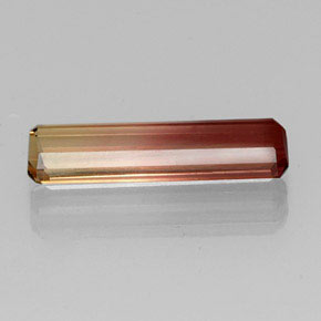 Turmalina bicolor natural de 3,18 ct, corte esmeralda, VVS-VS