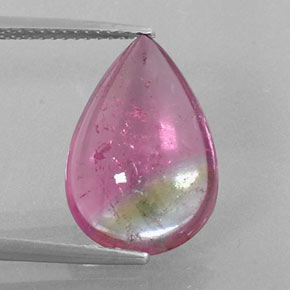 Turmalina bicolor natural de 6,72 ct, en forma de pera, transparente