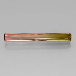 Turmalina bicolor natural de 2,86 ct, corte esmeralda, VVS-VS