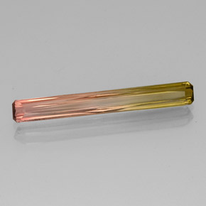 Turmalina bicolor natural de 2,86 ct, corte esmeralda, VVS-VS
