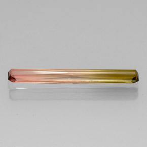 Turmalina bicolor natural de 2,86 ct, corte esmeralda, VVS-VS