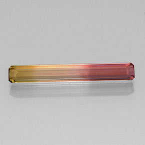 Turmalina bicolor natural de 2,37 ct, corte esmeralda, VVS-VS