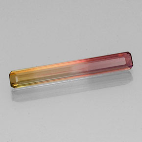 Turmalina bicolor natural de 2,37 ct, corte esmeralda, VVS-VS