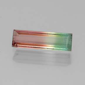 Turmalina multicolor natural de 0,84 ct, baguette, VS-SI