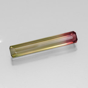 Turmalina multicolor natural de 2,68 ct, corte esmeralda, VVS-VS