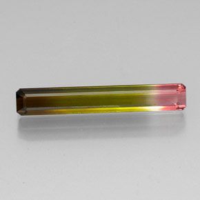 Turmalina multicolor natural de 5,66 ct, corte esmeralda, VVS-VS