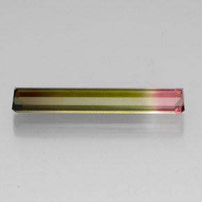 Turmalina multicolor natural de 5,66 ct, corte esmeralda, VVS-VS
