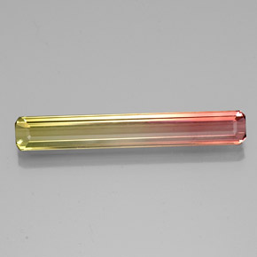 Turmalina bicolor natural de 3,51 ct, corte esmeralda, VVS-VS