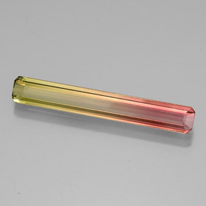 Turmalina bicolor natural de 3,51 ct, corte esmeralda, VVS-VS