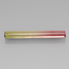 Turmalina bicolor natural de 3,51 ct, corte esmeralda, VVS-VS