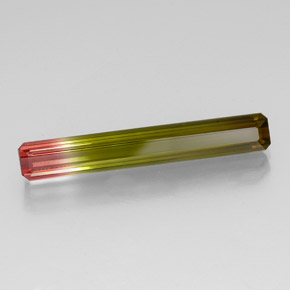 Turmalina multicolor natural de 5,07 ct, corte esmeralda, VS-SI