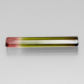 Turmalina multicolor natural de 5,07 ct, corte esmeralda, VS-SI