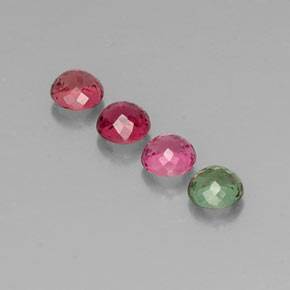 Gemas de turmalina multicolor natural de  ct, corte redondo, VVS-VS