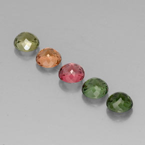 Gemas de turmalina multicolor natural de  ct, corte redondo, VVS-VS