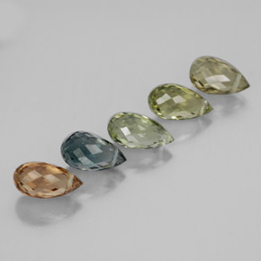 Gemas de turmalina multicolor natural de 3,65 ct, briolette, VS
