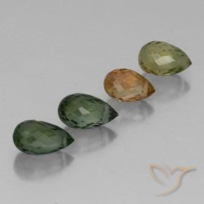 Gemas de turmalina multicolor natural de 2,62 ct, briolette, VS