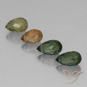 Gemas de turmalina multicolor natural de 2,62 ct, briolette, VS