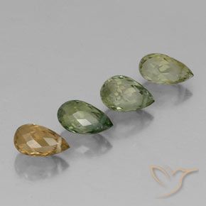 Gemas de Turmalina Multicolor natural de 2.52 ct, Corte Briolette, VS