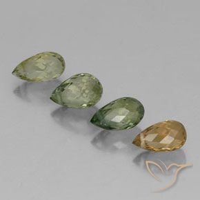 Gemas de Turmalina Multicolor natural de 2.52 ct, Corte Briolette, VS