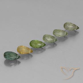 Gemas de Turmalina Multicolor natural de 2.76 ct, Corte Briolette, VS