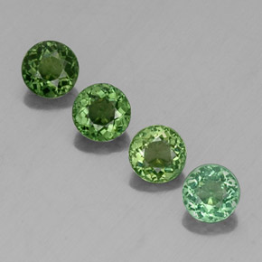 Gemas de turmalina verde natural de  ct, corte redondo, VVS-VS