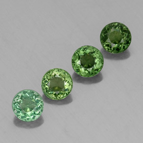 Gemas de turmalina verde natural de  ct, corte redondo, VVS-VS