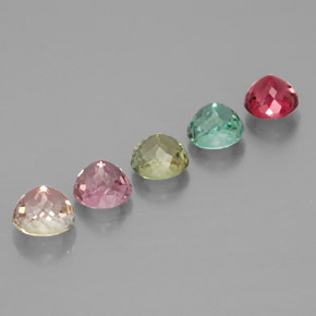 Gemas de turmalina multicolor natural de  ct, corte redondo, VVS