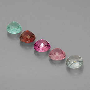 Gemas de turmalina multicolor natural de  ct, corte redondo, VVS