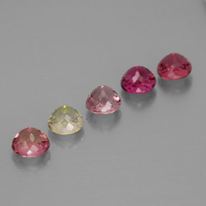 Gemas de turmalina multicolor natural de  ct, corte redondo, VVS