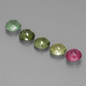 Gemas de turmalina multicolor natural de  ct, corte redondo, VVS