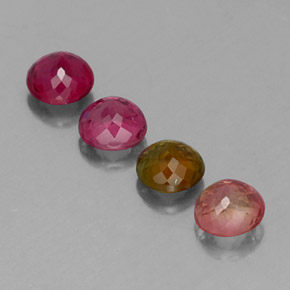 Gemas de turmalina multicolor natural de  ct, corte redondo, VVS