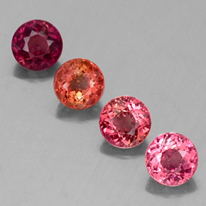 Gemas de turmalina multicolor natural de  ct, corte redondo, VVS