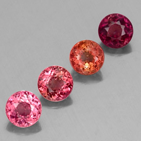 Gemas de turmalina multicolor natural de  ct, corte redondo, VVS