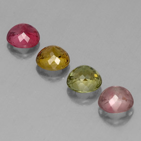 Gemas de turmalina multicolor natural de  ct, corte redondo, VS