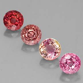 Gemas de turmalina multicolor natural de  ct, corte redondo, VVS