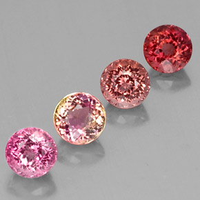 Gemas de turmalina multicolor natural de  ct, corte redondo, VVS