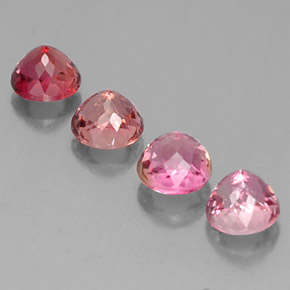 Gemas de turmalina multicolor natural de  ct, corte redondo, VVS