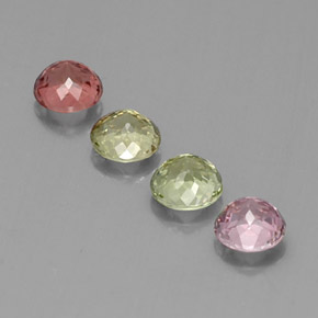 Gemas de turmalina multicolor natural de  ct, corte redondo, VVS