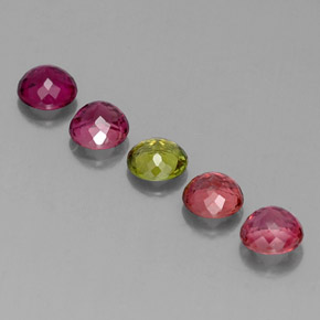 Gemas de turmalina multicolor natural de  ct, corte redondo, VVS