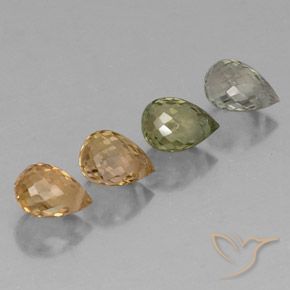 Gemas de Turmalina Multicolor natural de 2.68 ct, Corte Briolette, VS