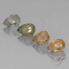 Gemas de Turmalina Multicolor natural de 2.68 ct, Corte Briolette, VS