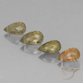 Gemas de Turmalina Multicolor natural de 2.43 ct, Corte Briolette, VS