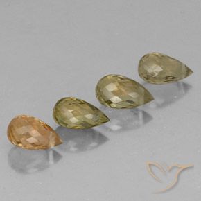 Gemas de Turmalina Multicolor natural de 2.43 ct, Corte Briolette, VS