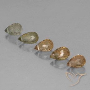 Gemas de Turmalina Multicolor natural de 2.67 ct, Corte Briolette, VS